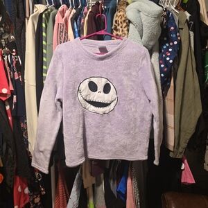 Disney Lavender Fleece Sweatshirt with Smiling Face